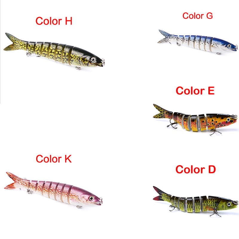 Multi Jointed Artificial Pike Fishing Lure Hard Bait Trolling Tool