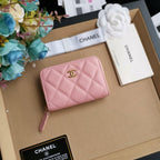 CHANEL 22C Pink Zip Coin wallet