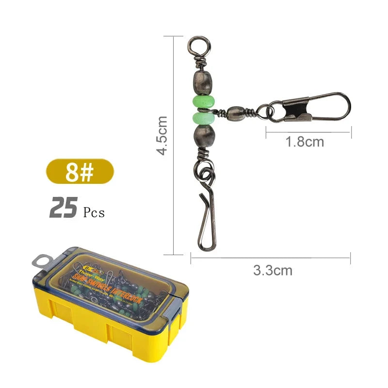 Luminous Ball Bearing Swivel Solid Ring Connector Set #8 #10
