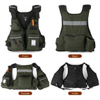 Multi-pockets Fly Fishing Jacket Buoyancy Vest Water Bottle Holder